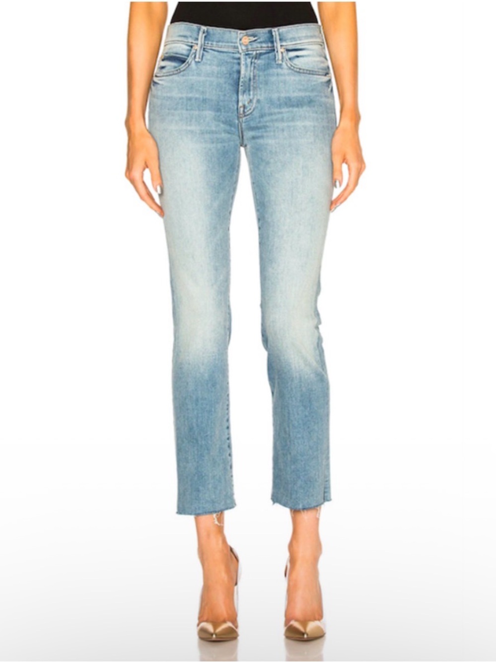 Mother Rascal Ankle Snippet Straight Leg Crop Mid-rise Jeans 32 in wild at heart